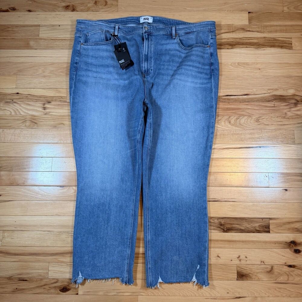Paige Women's Size 26W Jeans Cindy Raw Hem Med Wash High Rise Classic MSRP $229